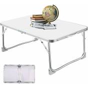 Table de camping pliante, table de pique - nique légère en aluminium, table de lit pour ordinateur portable