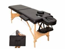 Table de massage 2 zones avec sac de transport noir