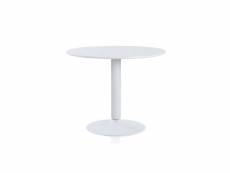 Table de repas ronde bois-métal blanc - isaura - l 100 x l 100 x h 76 cm - neuf
