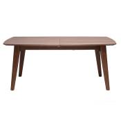 Table extensible rallonges intégrées rectangulaire en bois foncé noyer L180-230 cm fifties - Noyer