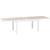 Table extensible rectangulaire alu Piazza Beige/Lin - 6 à 10 places