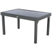 Table extensible rectangulaire en verre Piazza 6/10 places Gris anthracite
