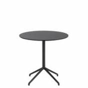 Table ronde Still Café / Ø 75 x H 73 cm - Linoleum - Muuto noir en métal