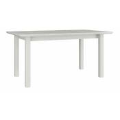 Table Victorville 112, Blanc, 76x90x160cm, Allongement, Placage de bois naturel, Bois, Partiellement assemblé - Blanc