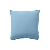 Taie d'oreiller carrée lin lavé uni bleu 64 x 64 cm