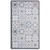 Thedecofactory - azulejos vinyle - Tapis de cuisine carreaux ciment terra cotta 45x75 - Rouge