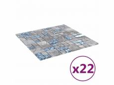 Vidaxl carreaux mosaïque 22 pcs gris et bleu 30x30