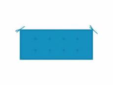 Vidaxl coussin de banc de jardin bleu 120x50x3 cm tissu