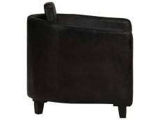 Vidaxl fauteuil noir cuir véritable 283764