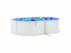 Vidaxl piscine ovale avec parois en acier 490x360x120 cm blanc