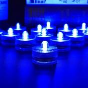 36pack bleu Étanche Sous-Marin Rond Mini led Tea Lights Lumières Submersibles pour le Mariage à La Maison Party Vase Festival Saint Valentin