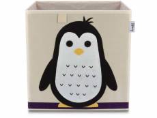 Boîte de rangement en tissu pour enfant "pingouin",