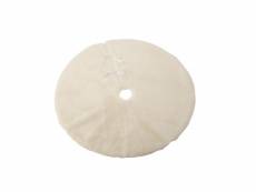 Cache-pied sapin rond polyester blanc - l 90 x l 90