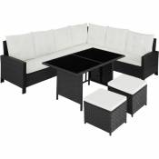 Canapé de jardin BARLETTA modulable - table de jardin, mobilier de jardin, fauteuil de jardin - noir