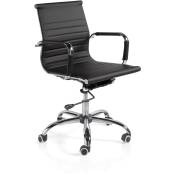 Chaise de bureau en simili-cuir noir, modèle executive