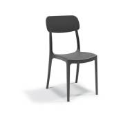 Chaise de jardin - ARETA - CALIPSO - Noir - 53 x 46 x H 88 cm - Résine - Utilisation domestique et collective