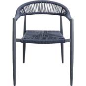 Chaise de jardin en polyéthylène bleu et acier noir