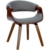 Chaise de salle à manger fauteuil de bureau sans roulette assise en tissu gris pieds en bois