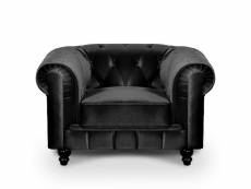 Chesterfield - fauteuil chesterfield velours noir