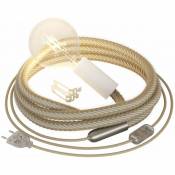 Creative Cables - SnakeBis Cordon - Lampe plug-in avec cordon tressé en jute Sans ampoule - Blanc - Sans ampoule