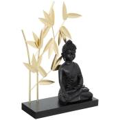 Déco à poser Bouddha en bois & résine H31cm noir