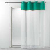Douceur D'intérieur - Voilage à oeillets 140 x 240 cm voile uni + jute vert kelonia - Vert