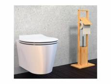 Eisl porte-rouleau de papier de toilette et brosse bambou 30x21x82 cm