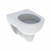Geberit - Cuvette wc suspendu à fond creux renova compact, sans trous d'abattant