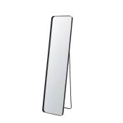 Grand miroir rectangulaire sur pied en métal noir
