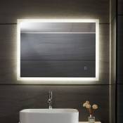 Helloshop26 - Miroir de salle de bain led 3 en 1 éclairage blanc froid chaud neutre anti buée tactile mural miroir lumineux cosmétique de maquillage