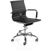 Herdasa - Chaise de bureau en simili-cuir noir, modèle