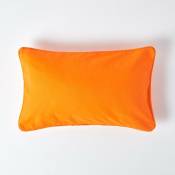 Homescapes - Housse de coussin Uni Orange, 30 x 50