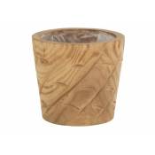 Jolipa - Cache pot en bois naturel 22x22x21 cm - Naturel