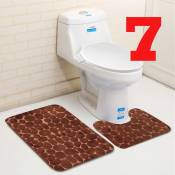 Kingso - 2pcs Tapis piédestal antidérapant + ensemble de toilette tapis de bain lavable Hasaki