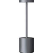 Lampe de table led sans fil usb 1200 mAh en aluminium rechargeable pour salle à manger ou bureau (noir)