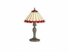 Lampe de table tiffany calais 1 ampoule rouge