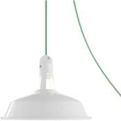 Lampe portative d'extérieur Snake avec abat-jour Harbour, câble textile de 5 m, douille étanche IP65 et prise Avec ampoule - Blanc - Avec ampoule