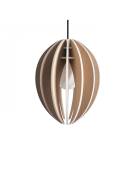 Lampe suspension bois et béton chêne naturel cordon