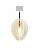 Lampe suspension bois et béton frêne teinté blanc