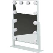 Miroir de courtoisie carré rotatif 12 lumières blanc
