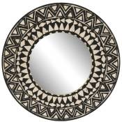 Miroir Mural Rond Noir et Blanc 40 cm – Miroir Rond