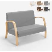 Modus Sofà - Fauteuil canapé design en bois et tissu pour salon et studio Esbjerg Couleur: Gris