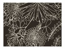 Papier peint - motif floral noir et blanc 350x270 cm