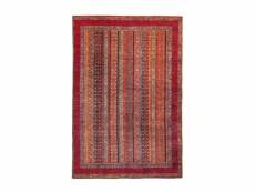 Paris prix - tapis d'orient imprimé rayé "fayo" rouge 75 x 150 cm