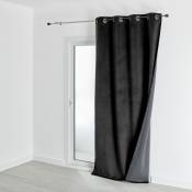 Rideau isolant et occultant en velours doublé polaire - Noir - 135 x 280 cm