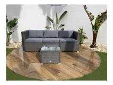 Salon de jardin 3 places bahamas canapé triple avec table kiefergarden