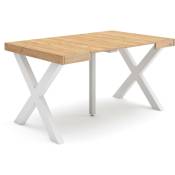 Table console extensible, Console meuble, 140, Pour 6 personnes, Pieds bois massif, Style moderne, Chêne - Skraut Home