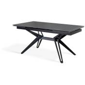 Table extensible gris vintage - noir mat 90 cm x 160-240 cm h. 76 cm
