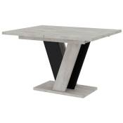 Table Goodyear 125, Gris + Noir, 75x90x120cm, Allongement,