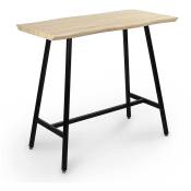 Table haute rectangulaire en bois et métal noir merida